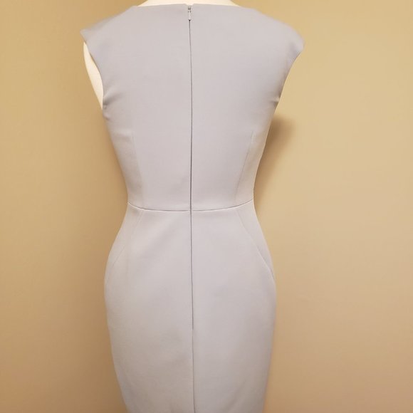 Hobbs London Pale Blue Dress with matching scarf - Picture 3 of 6